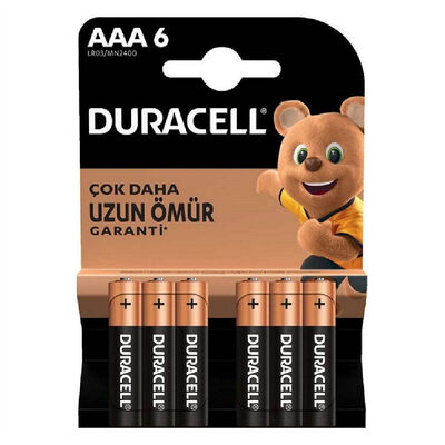 Duracell Alkalin AAA İnce Kalem Pil 6 lı Paket