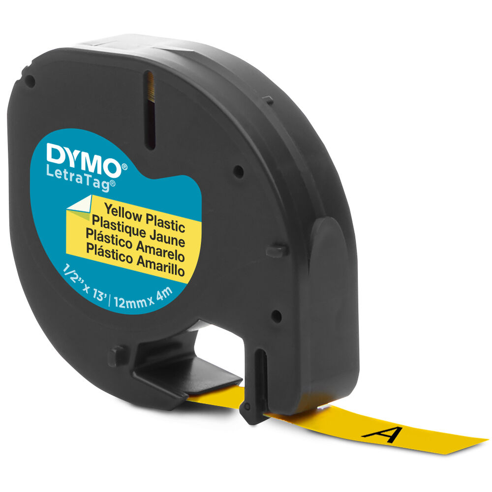 DYMO S0721620 Sarı LetraTag Plastik Şerit (12mm x 4mt)